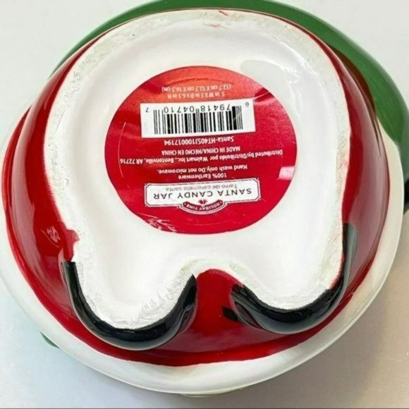 Holiday Time‎ Ceramic Santa Cookie Jar Christmas Holiday Decor 6.5in - Picture 5 of 8